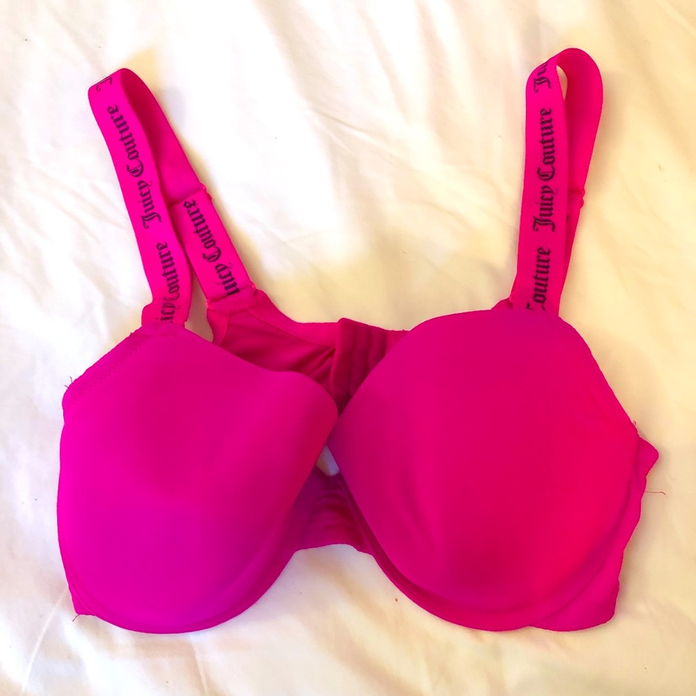 Juicy Couture pink bra, 36D, soft molded and padded cups